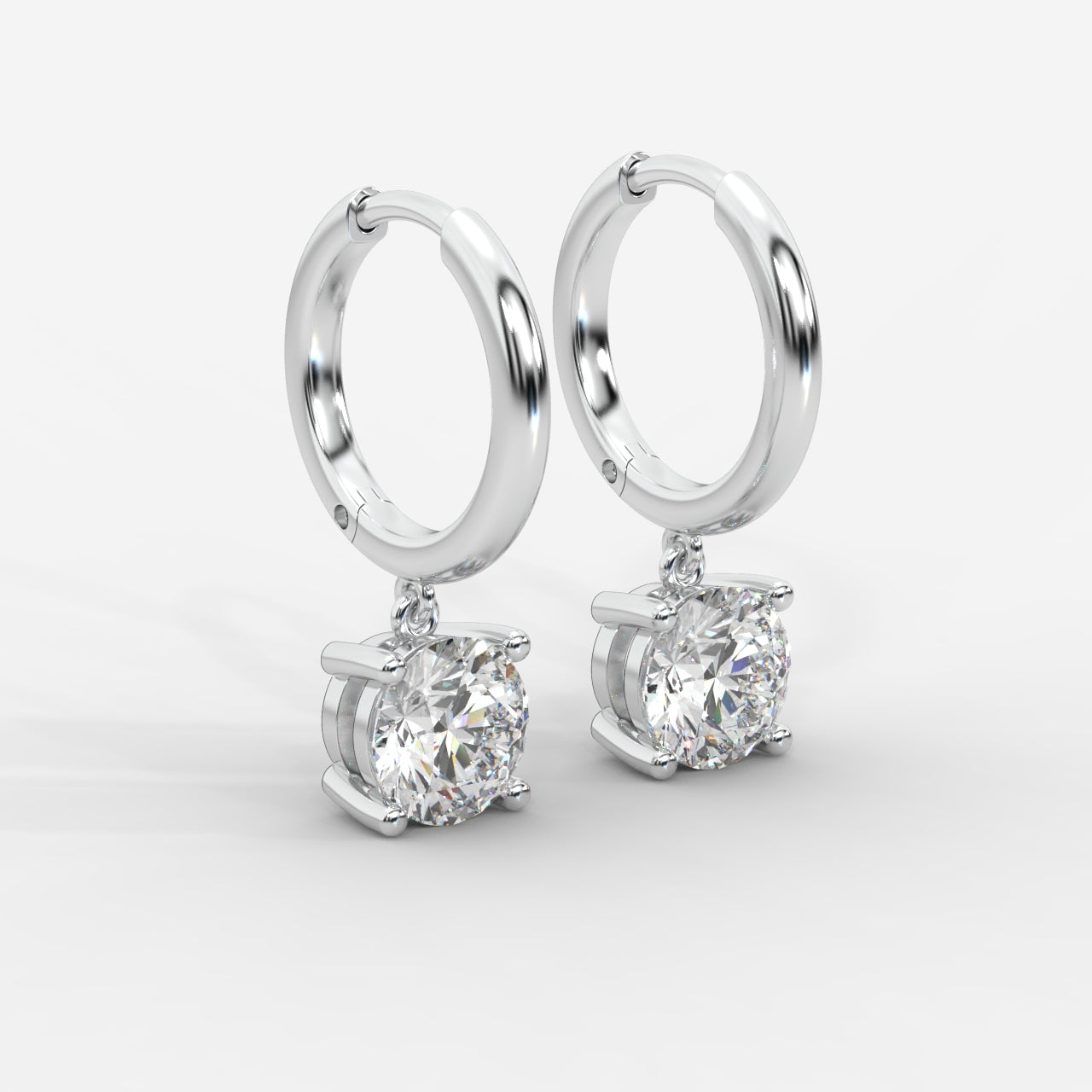 Lorissa Drop Huggie Hoop Earrings – Round