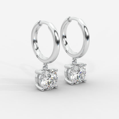 Lorissa Drop Huggie Hoop Earrings – Round