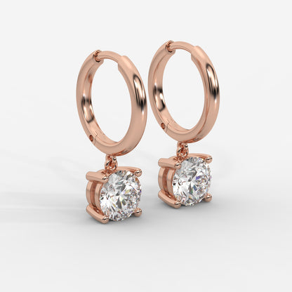 Lorissa Drop Huggie Hoop Earrings – Round