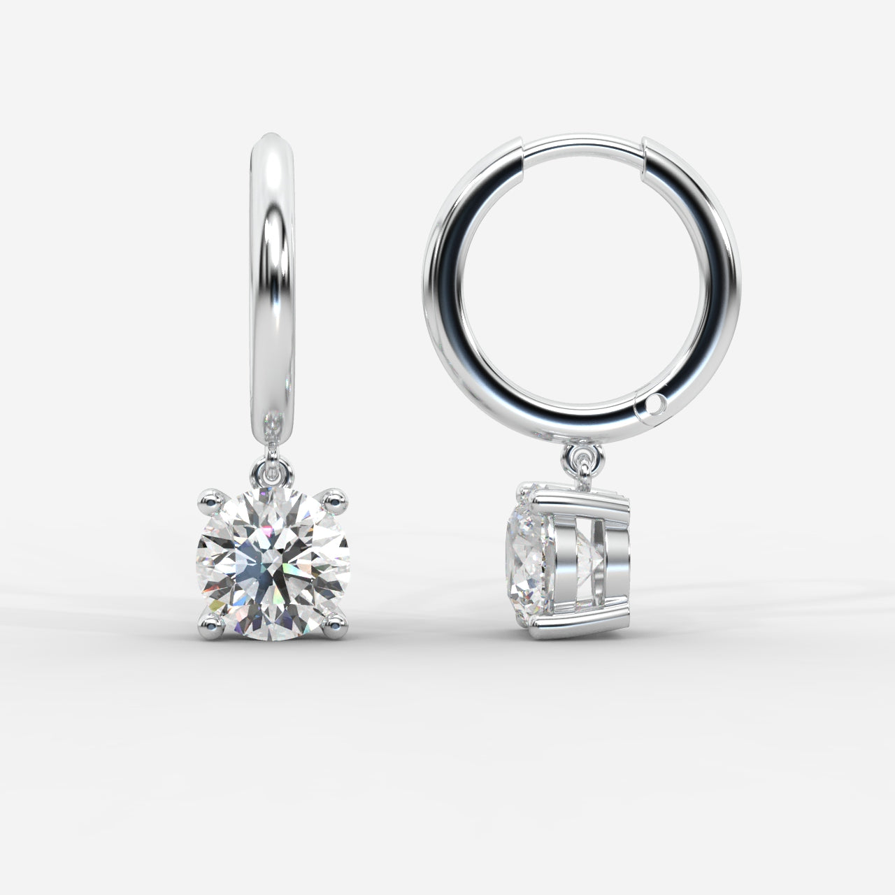 Lorissa Drop Huggie Hoop Earrings – Round