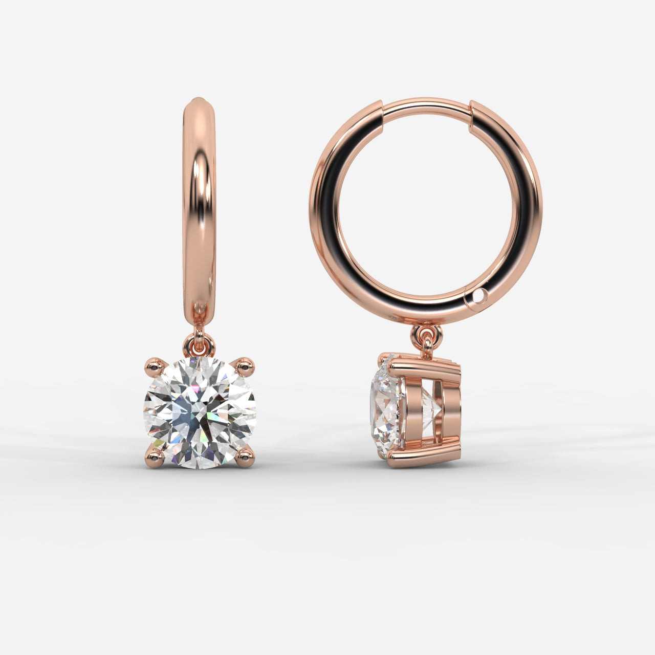 Lorissa Drop Huggie Hoop Earrings – Round