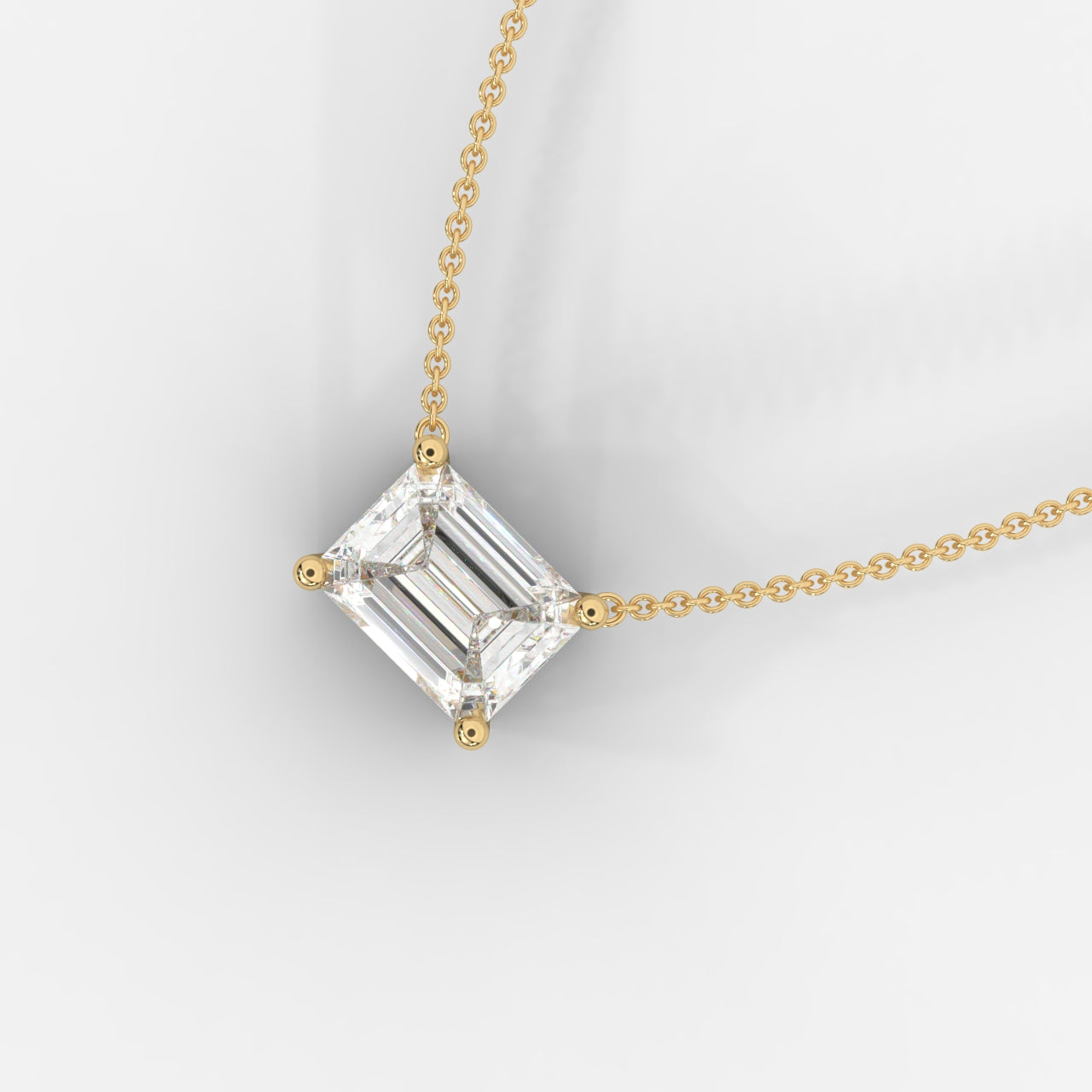 Emma Solitaire Pendant With 18" Adjustable Chain - Emerald