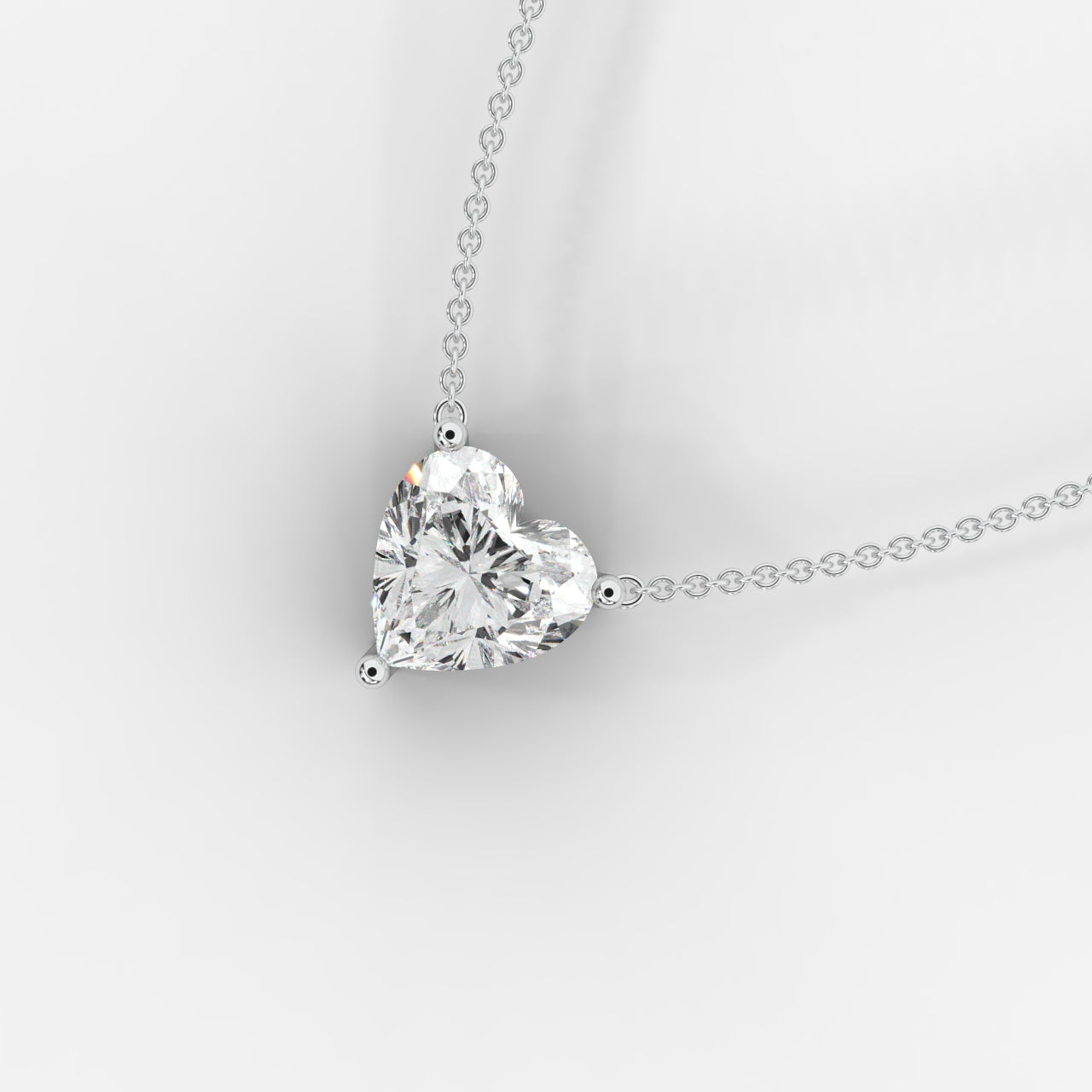 Emma Solitaire Pendant With 18" Adjustable Chain - Heart