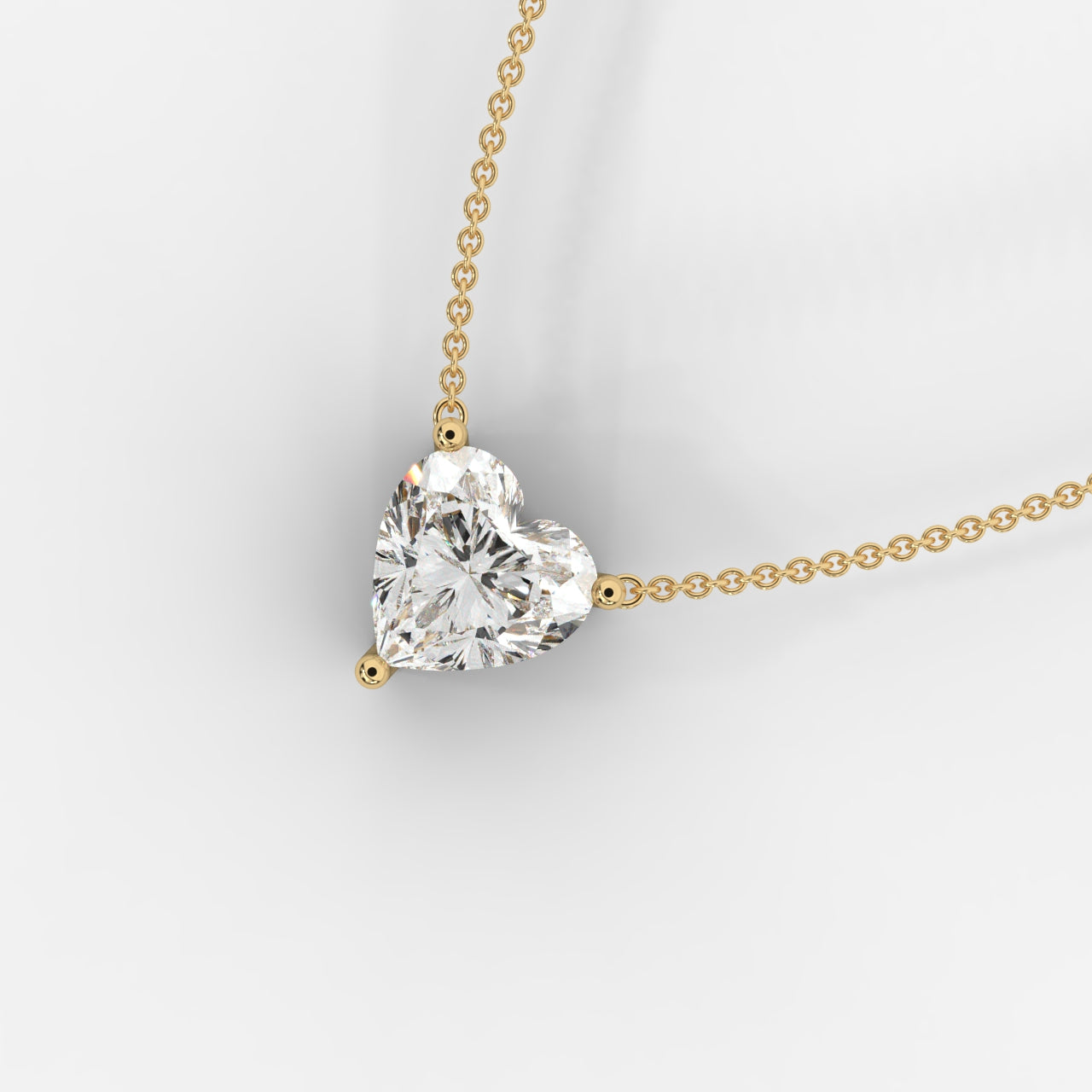 Emma Solitaire Pendant With 18" Adjustable Chain - Heart