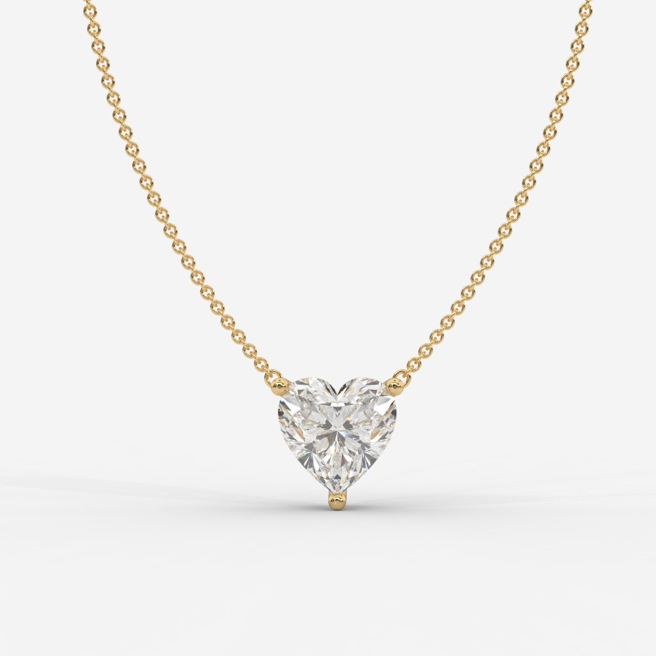 Emma Solitaire Pendant With 18" Adjustable Chain - Heart