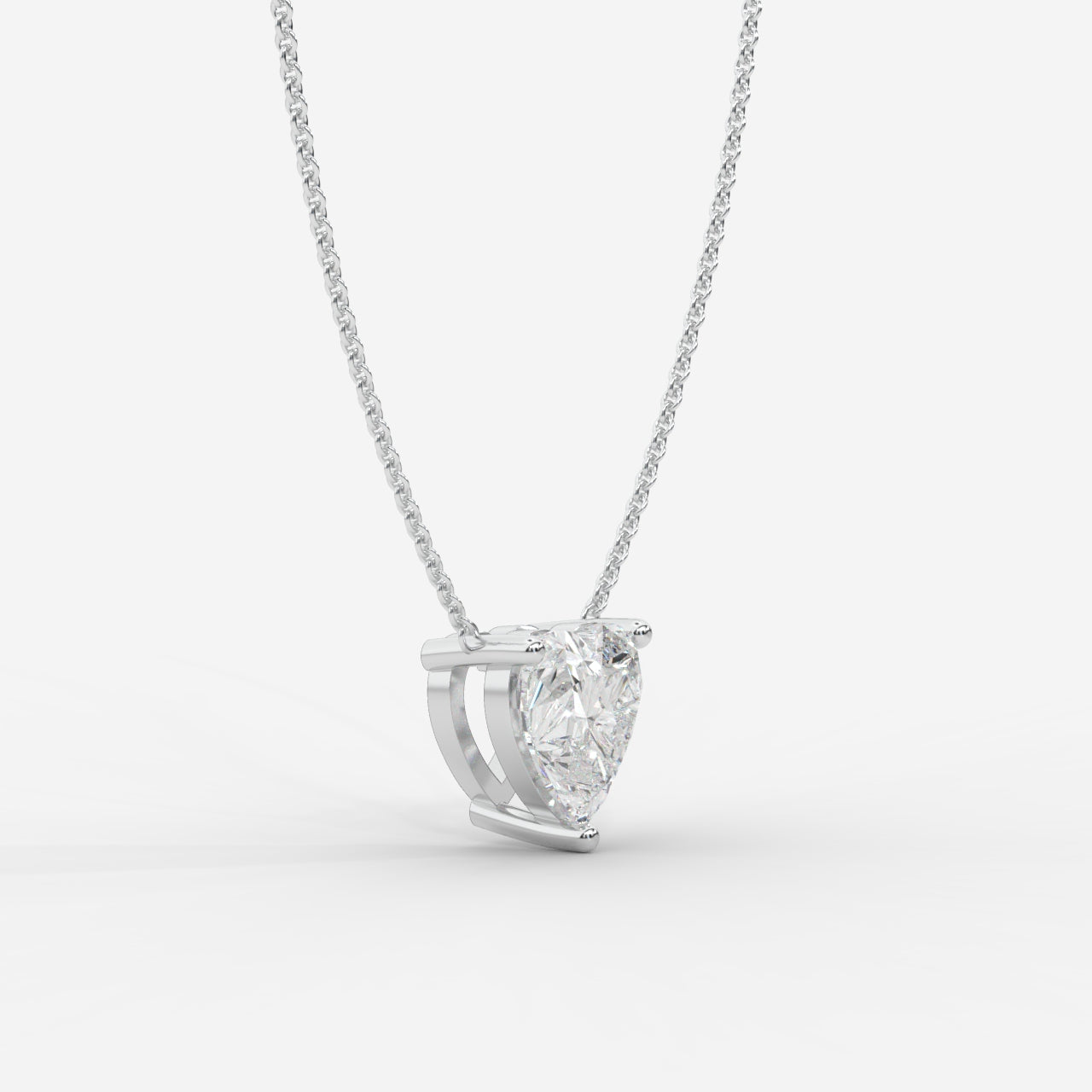 Emma Solitaire Pendant With 18" Adjustable Chain - Heart