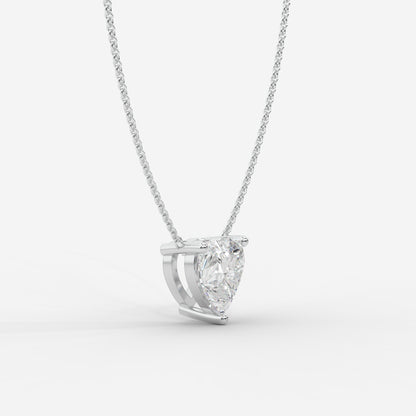 Emma Solitaire Pendant With 18" Adjustable Chain - Heart