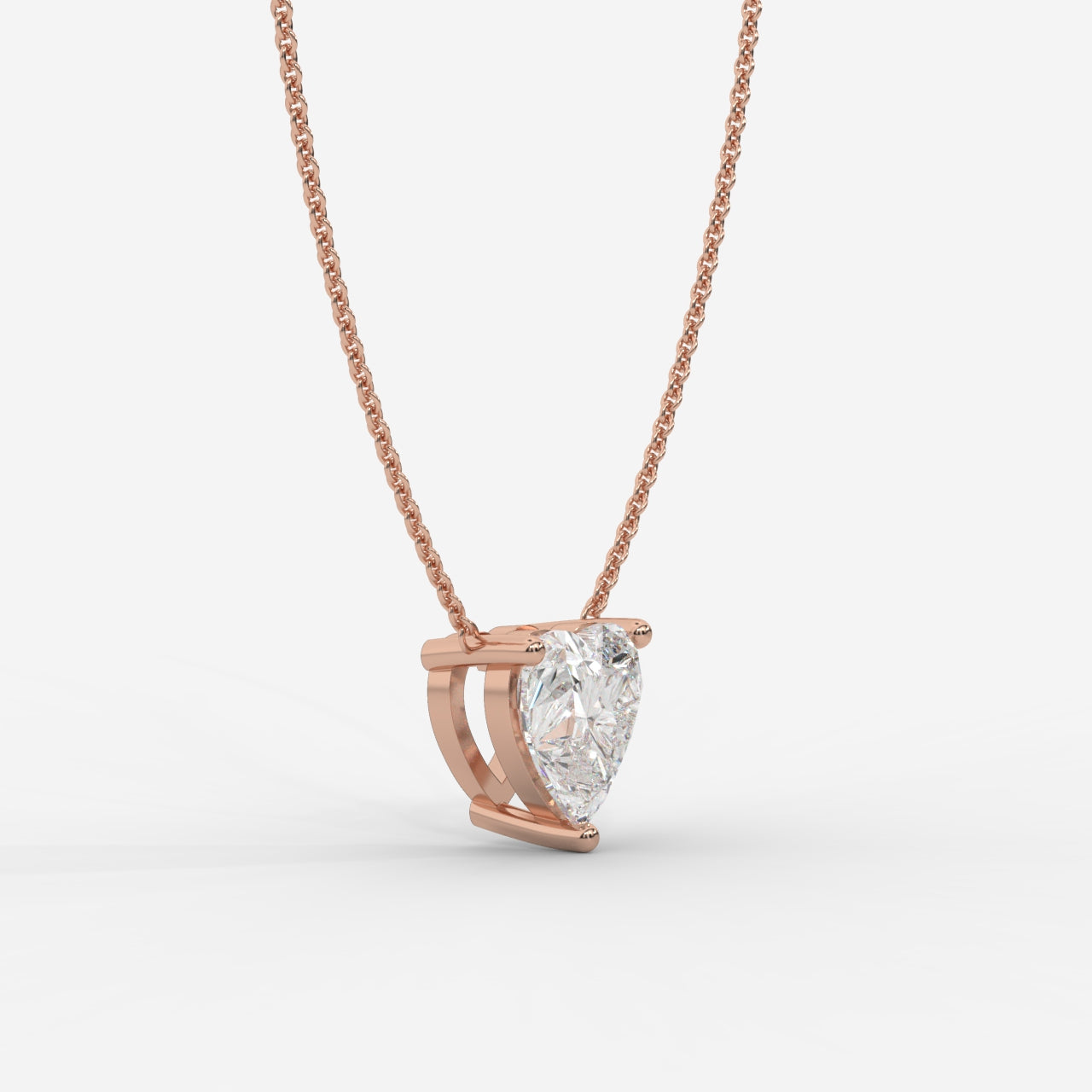 Emma Solitaire Pendant With 18" Adjustable Chain - Heart