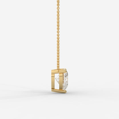 Emma Solitaire Pendant With 18" Adjustable Chain - Heart