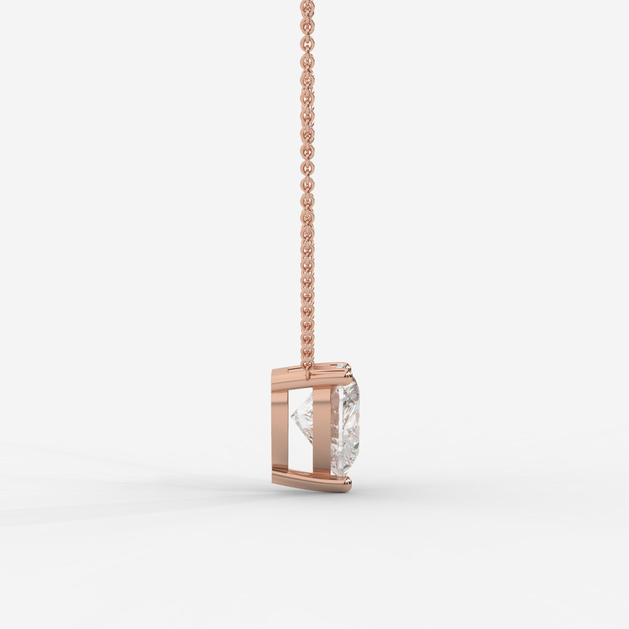 Emma Solitaire Pendant With 18" Adjustable Chain - Heart