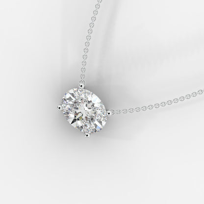 Emma Solitaire Pendant With 18" Adjustable Chain - Oval