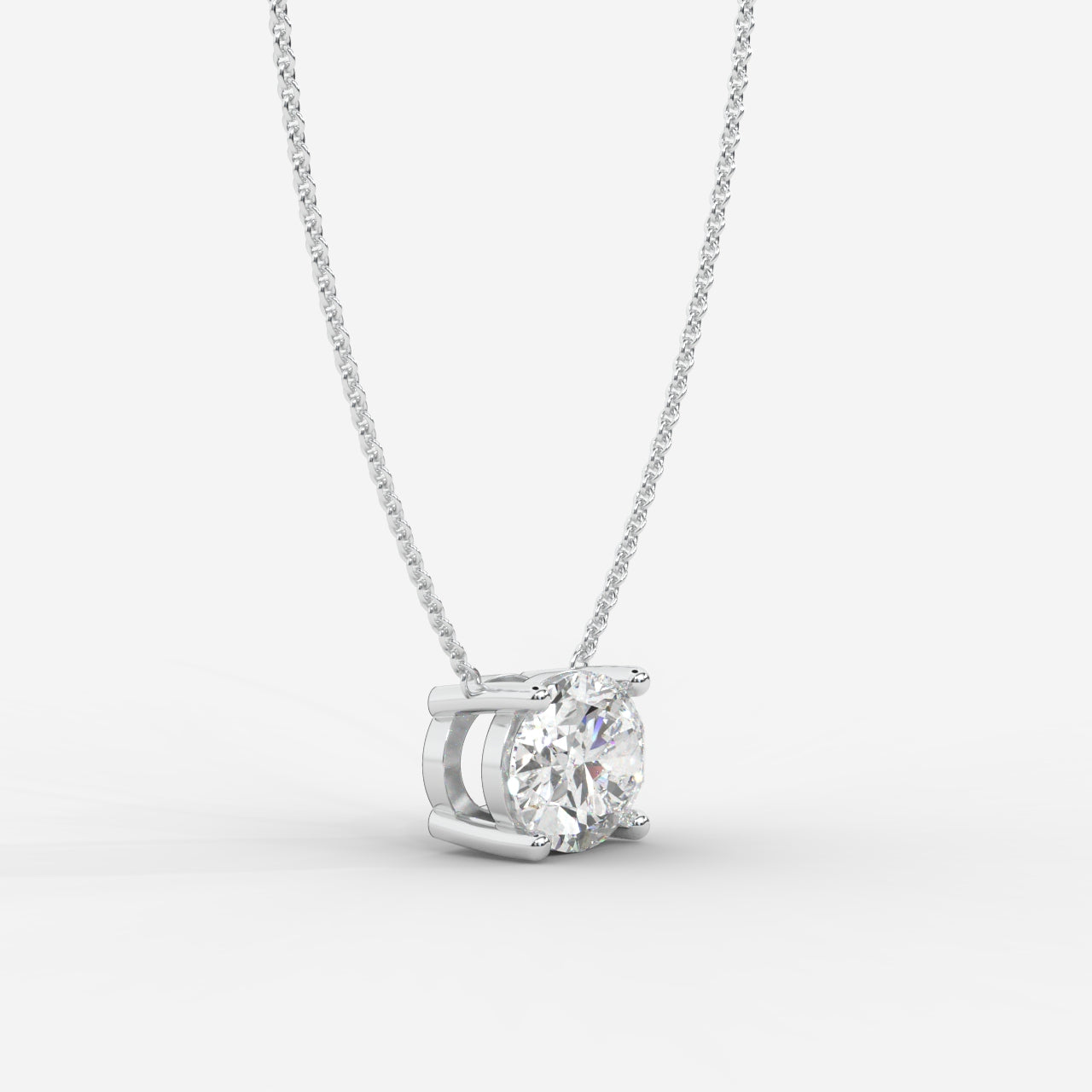 Emma Solitaire Pendant With 18" Adjustable Chain - Oval