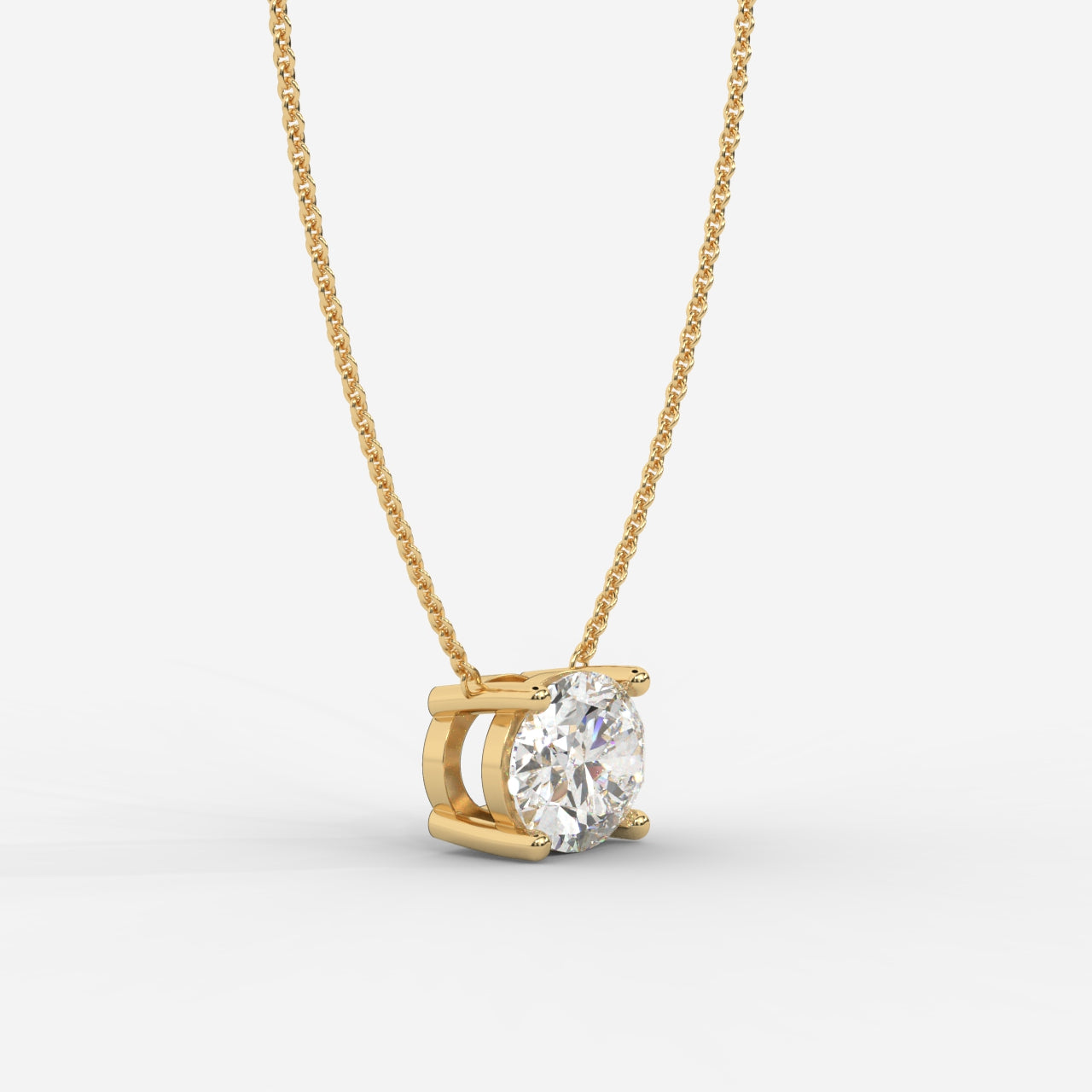 Emma Solitaire Pendant With 18" Adjustable Chain - Oval