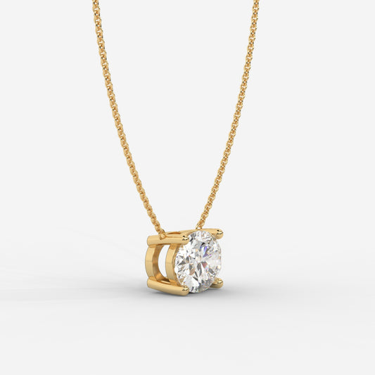 Emma Solitaire Pendant With 18" Adjustable Chain - Oval