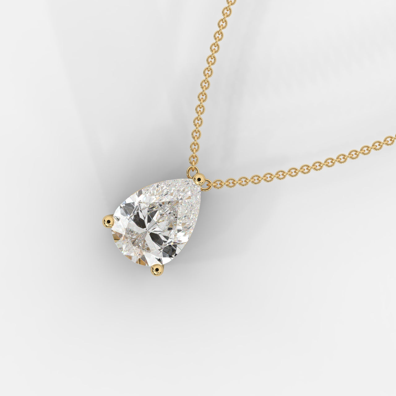 Emma Solitaire Pendant With 18" Adjustable Chain - Pear