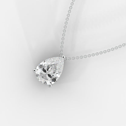 Emma Solitaire Pendant With 18" Adjustable Chain - Pear