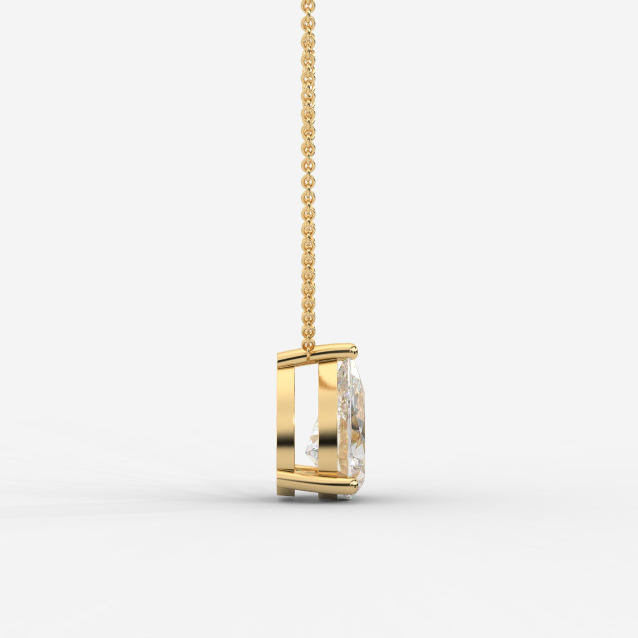 Emma Solitaire Pendant With 18" Adjustable Chain - Pear