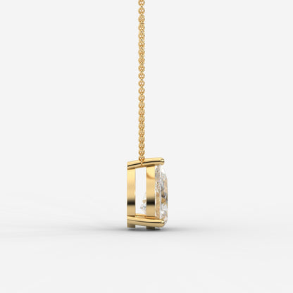 Emma Solitaire Pendant With 18" Adjustable Chain - Pear
