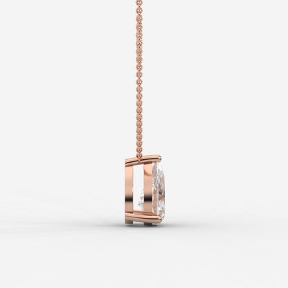 Emma Solitaire Pendant With 18" Adjustable Chain - Pear