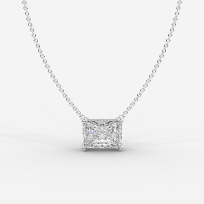Emma Solitaire Pendant With 18" Adjustable Chain - Radiant