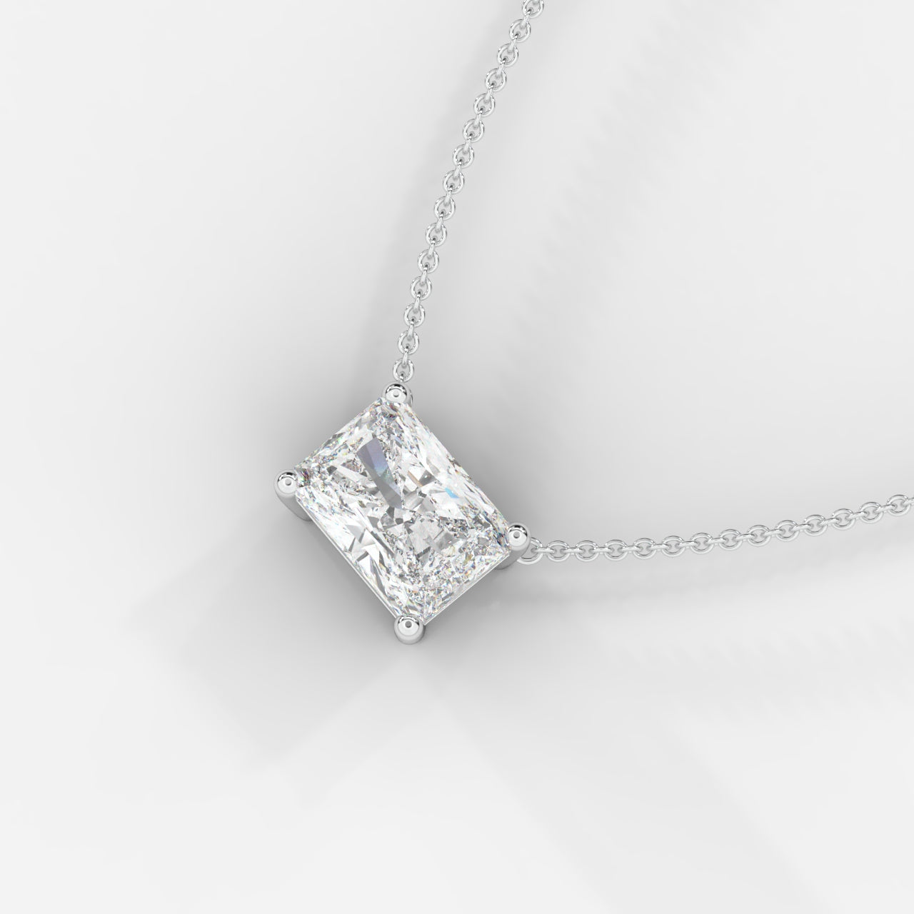 Emma Solitaire Pendant With 18" Adjustable Chain - Radiant