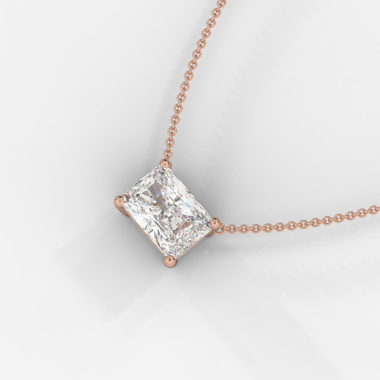 Emma Solitaire Pendant With 18" Adjustable Chain - Radiant