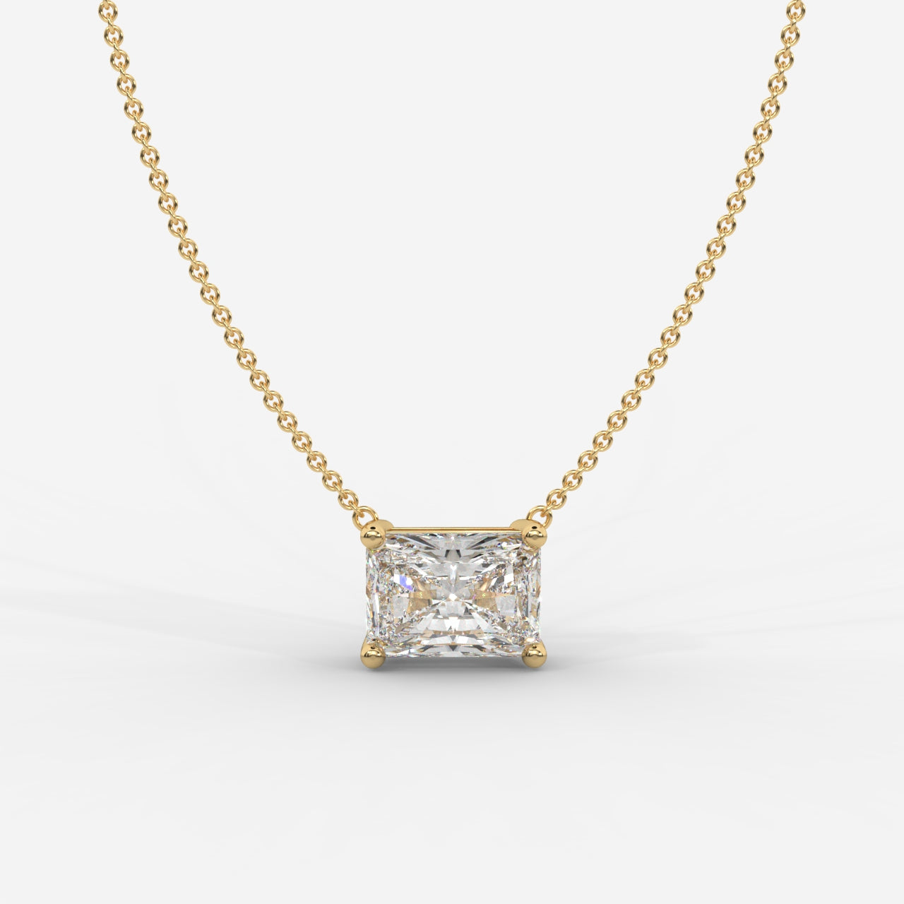 Emma Solitaire Pendant With 18" Adjustable Chain - Radiant
