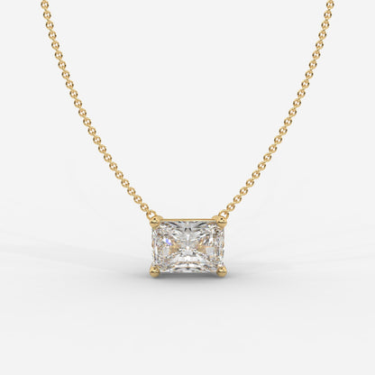 Emma Solitaire Pendant With 18" Adjustable Chain - Radiant