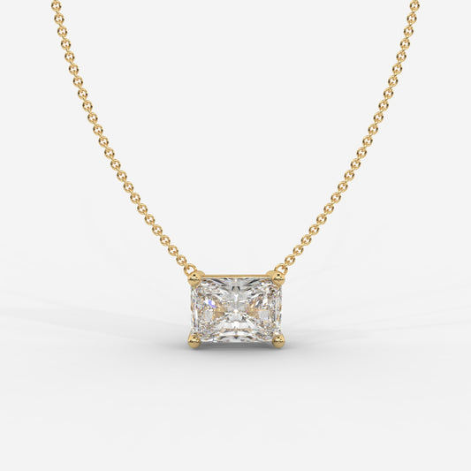 Emma Solitaire Pendant With 18" Adjustable Chain - Radiant