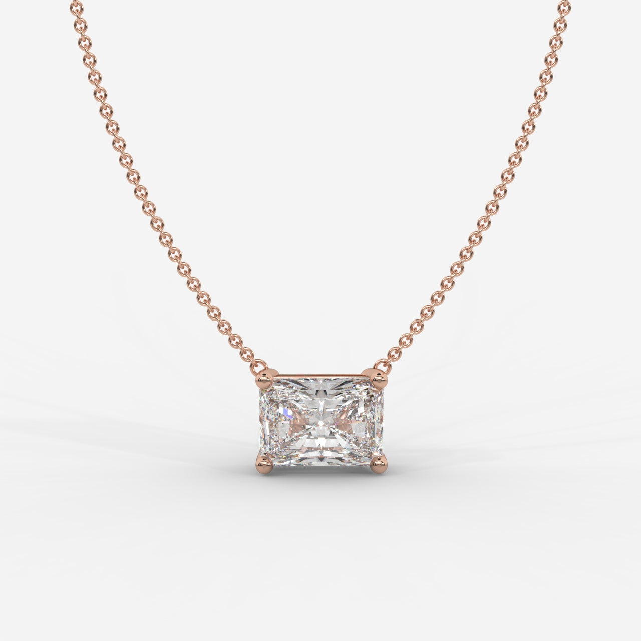 Emma Solitaire Pendant With 18" Adjustable Chain - Radiant
