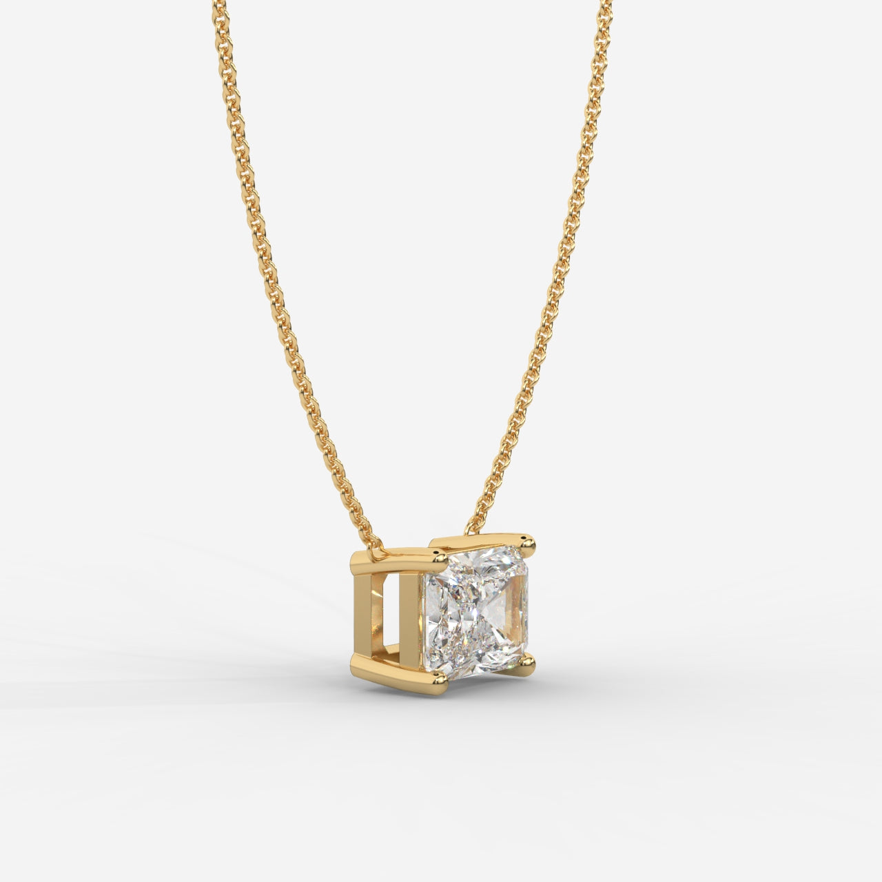 Emma Solitaire Pendant With 18" Adjustable Chain - Radiant