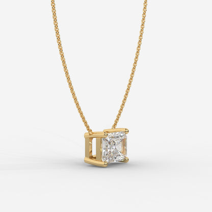Emma Solitaire Pendant With 18" Adjustable Chain - Radiant