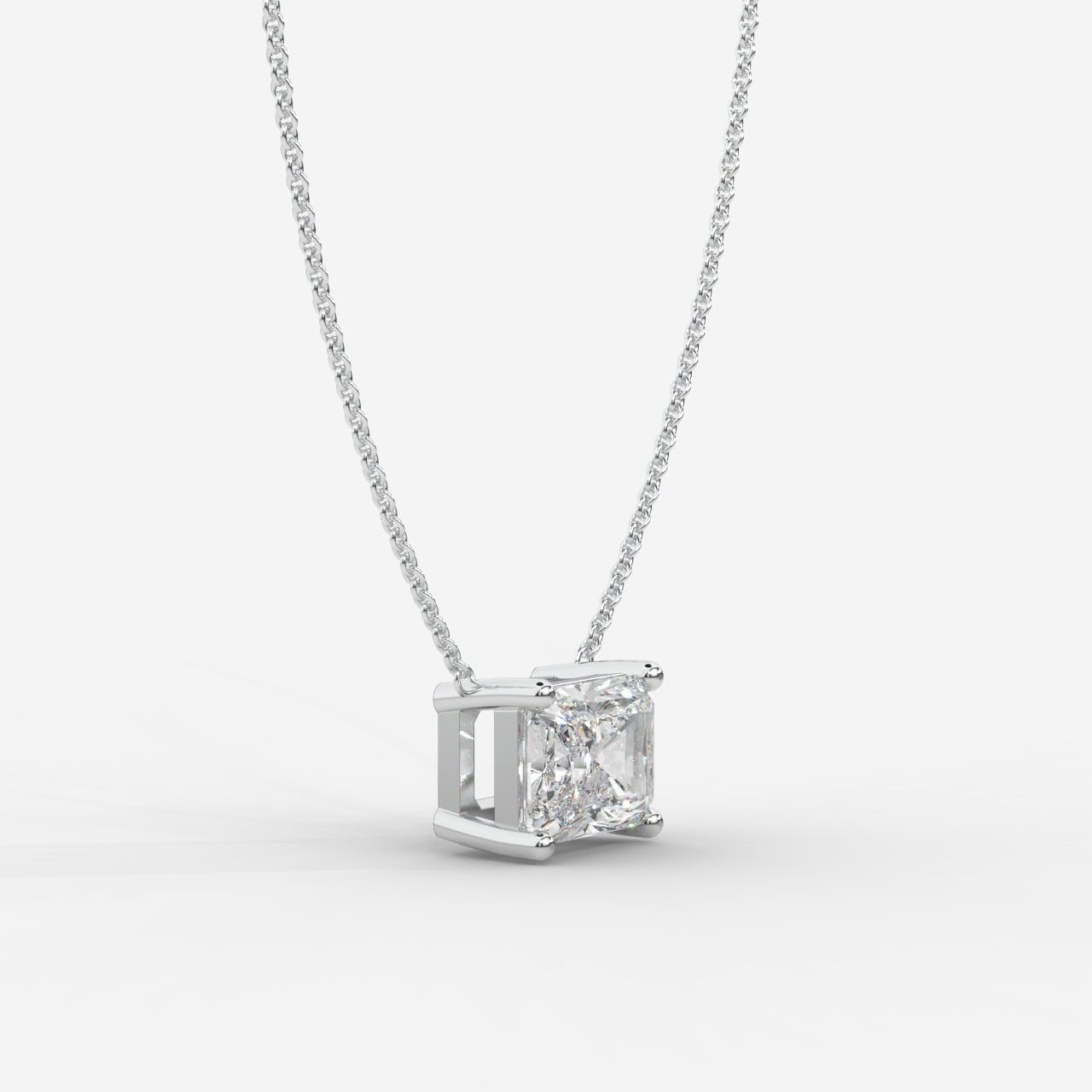 Emma Solitaire Pendant With 18" Adjustable Chain - Radiant