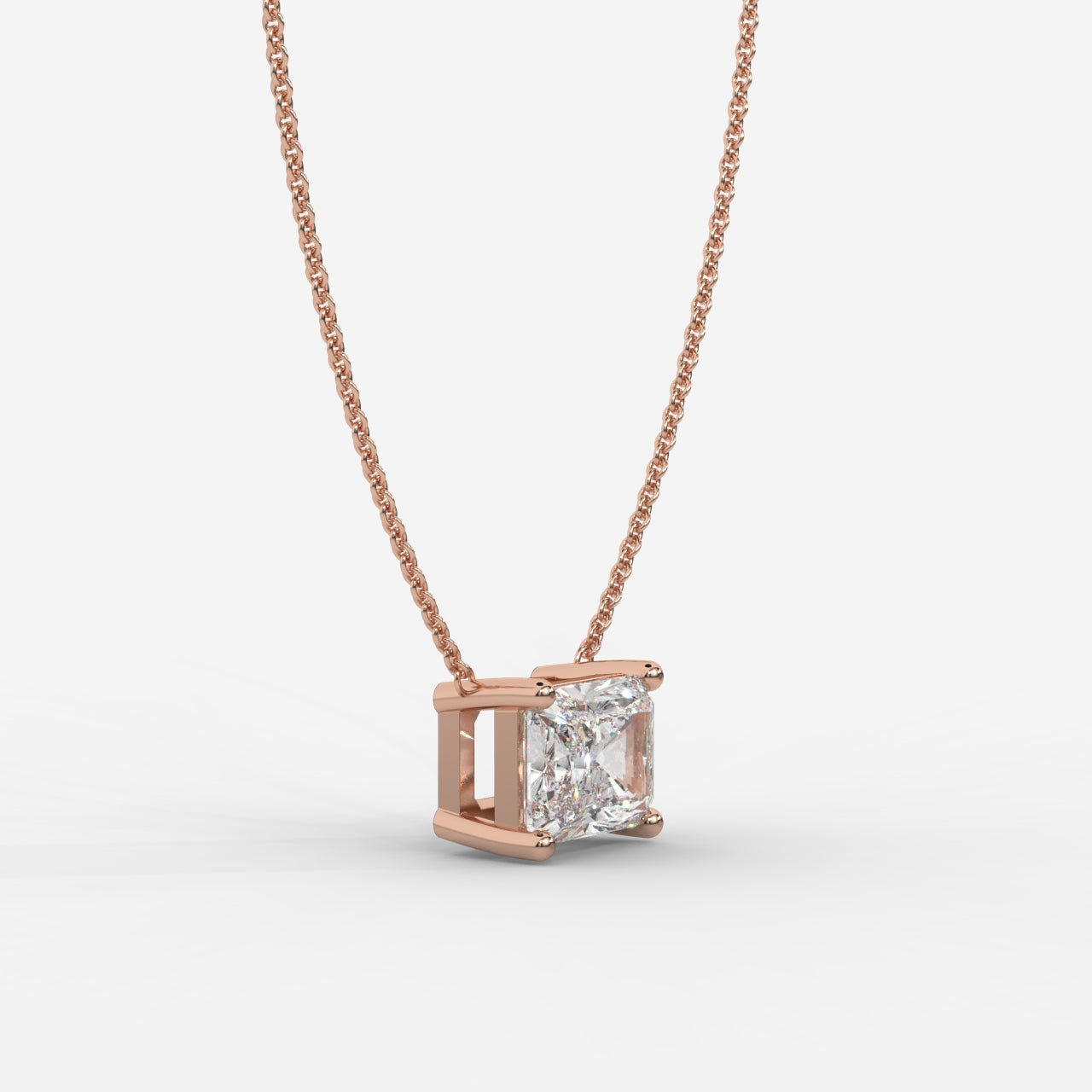 Emma Solitaire Pendant With 18" Adjustable Chain - Radiant