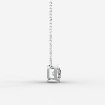 Emma Solitaire Pendant With 18" Adjustable Chain - Radiant