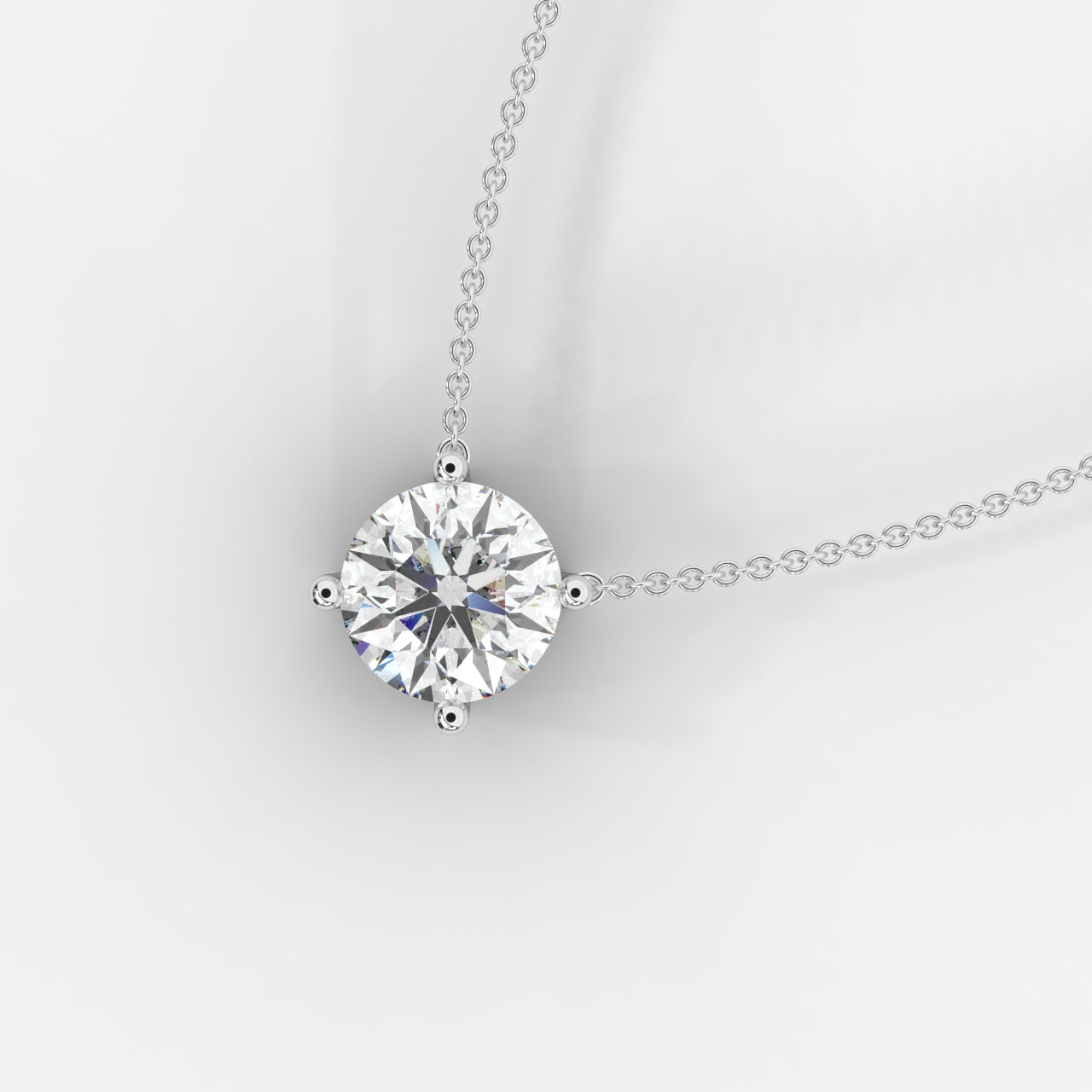 Emma Solitaire Pendant With 18" Adjustable Chain - Round