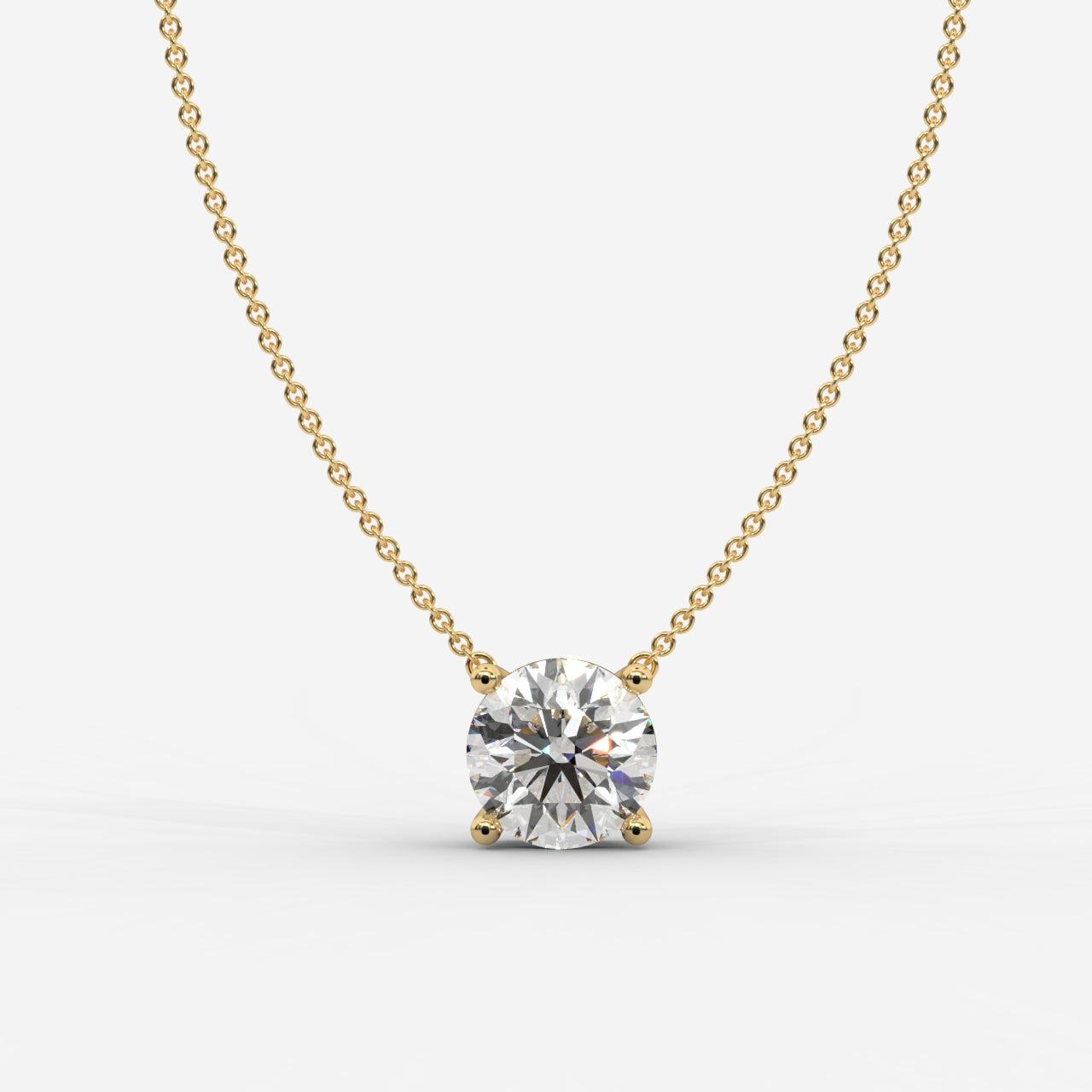 Emma Solitaire Pendant With 18" Adjustable Chain - Round