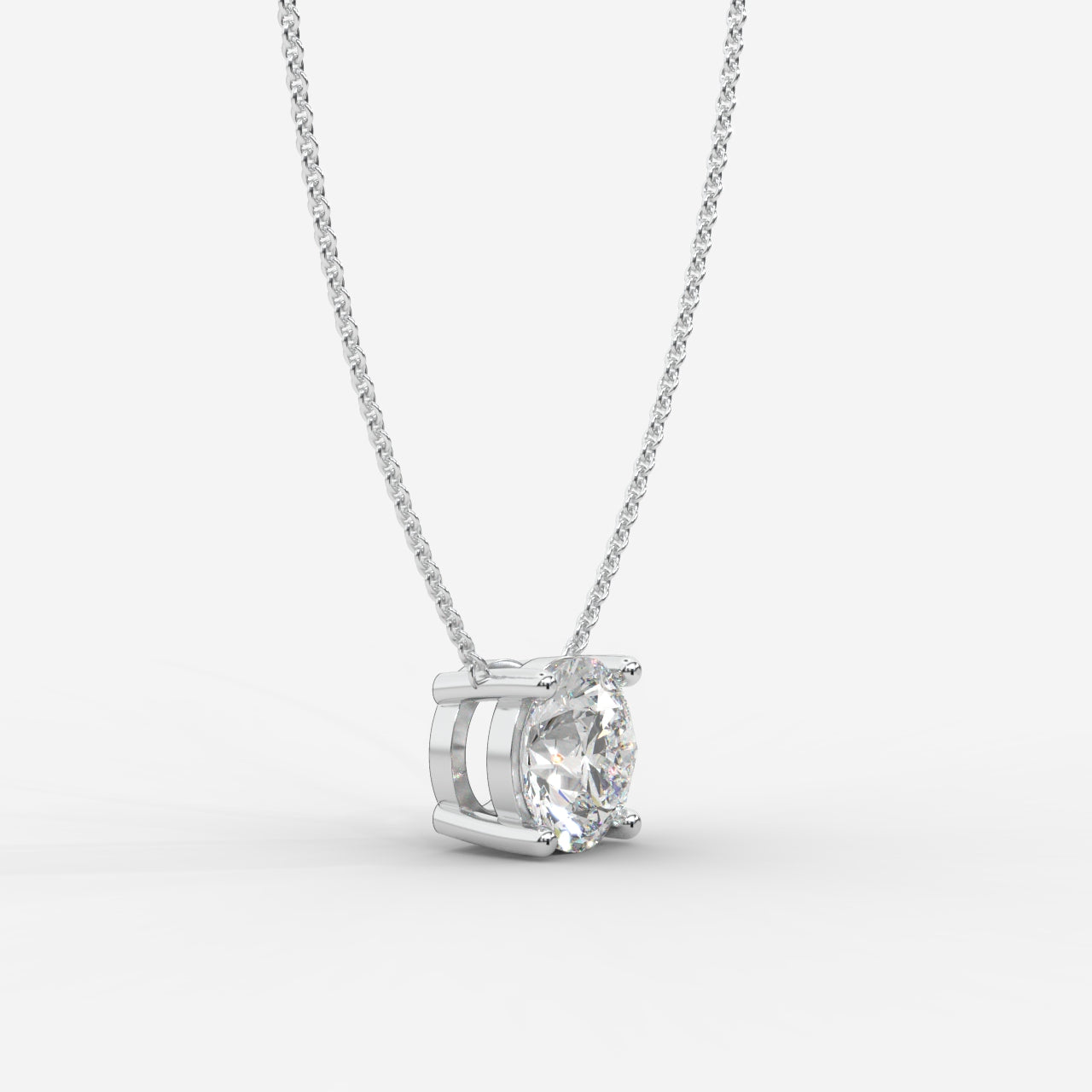 Emma Solitaire Pendant With 18" Adjustable Chain - Round