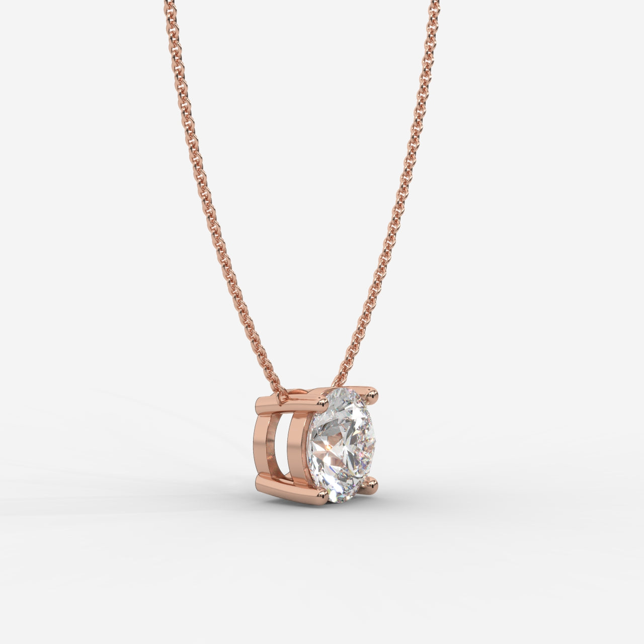 Emma Solitaire Pendant With 18" Adjustable Chain - Round