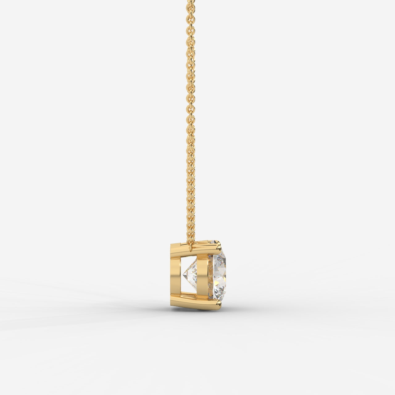 Emma Solitaire Pendant With 18" Adjustable Chain - Round