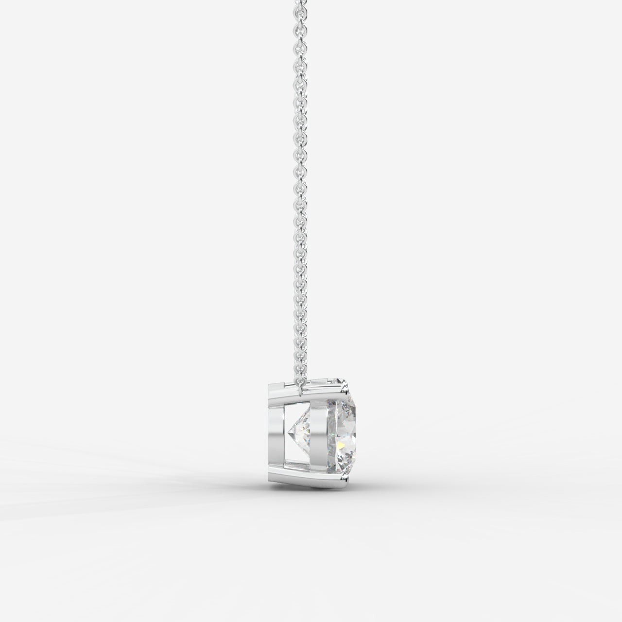 Emma Solitaire Pendant With 18" Adjustable Chain - Round