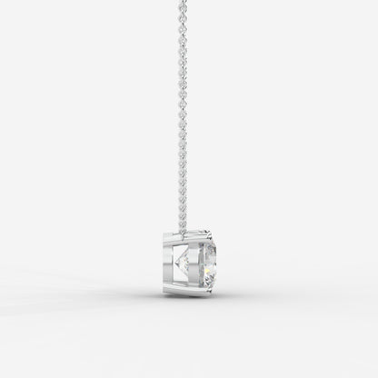 Emma Solitaire Pendant With 18" Adjustable Chain - Round