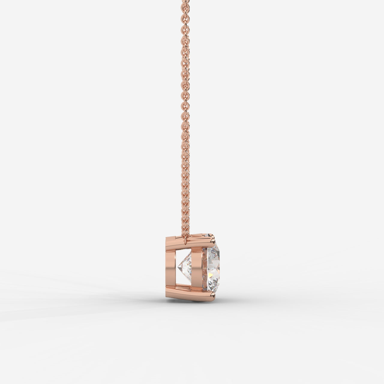 Emma Solitaire Pendant With 18" Adjustable Chain - Round