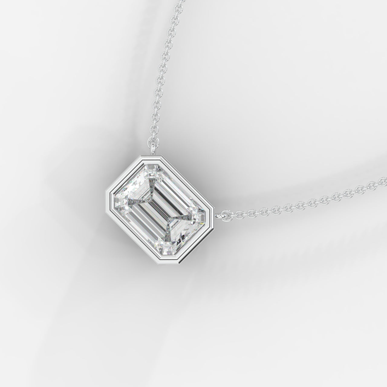 Avery Solitaire Pendant With 18" Adjustable Chain - Emerald