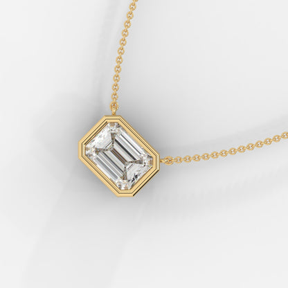 Avery Solitaire Pendant With 18" Adjustable Chain - Emerald