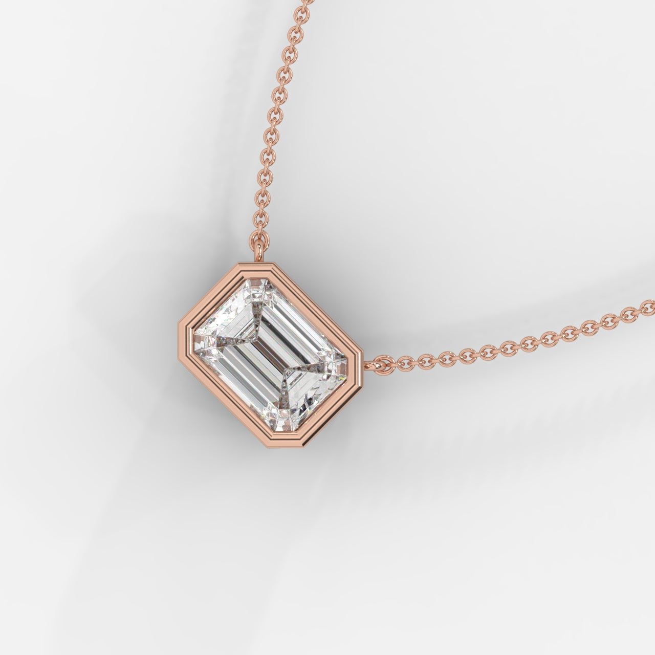 Avery Solitaire Pendant With 18" Adjustable Chain - Emerald