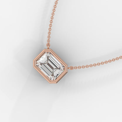 Avery Solitaire Pendant With 18" Adjustable Chain - Emerald