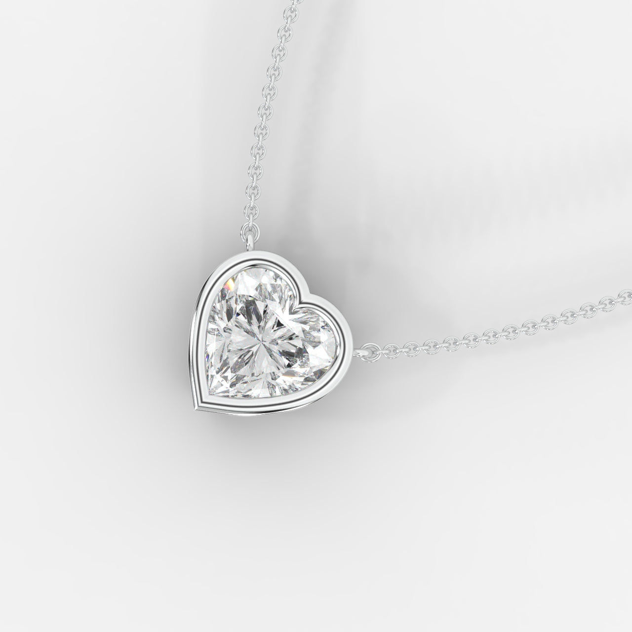 Avery Solitaire Pendant With 18" Adjustable Chain - Heart