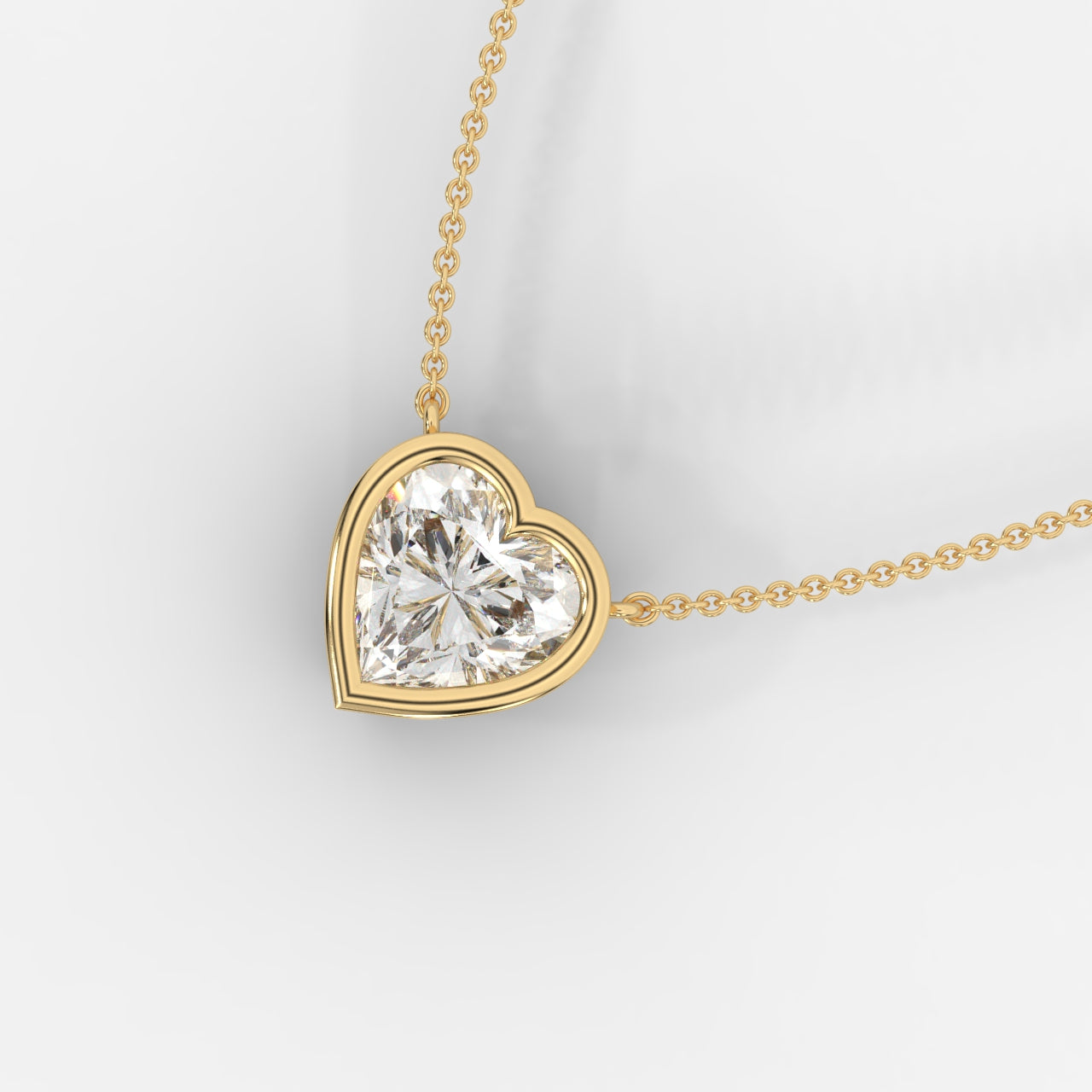 Avery Solitaire Pendant With 18" Adjustable Chain - Heart