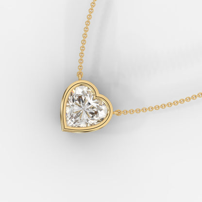 Avery Solitaire Pendant With 18" Adjustable Chain - Heart